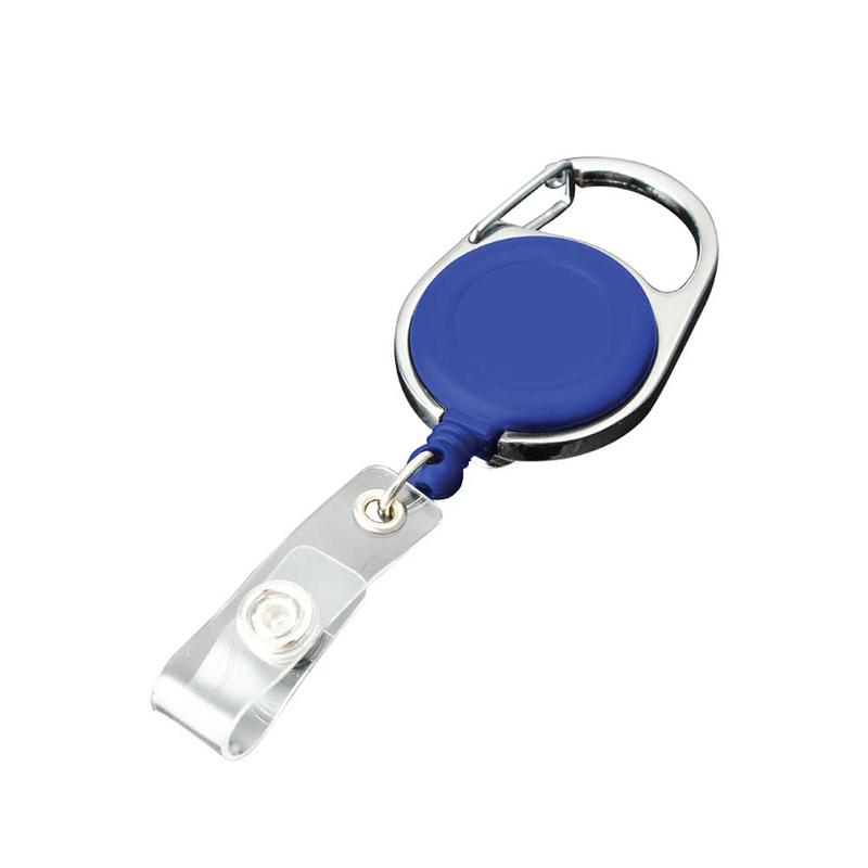 Blue Carabiner Reel Badge